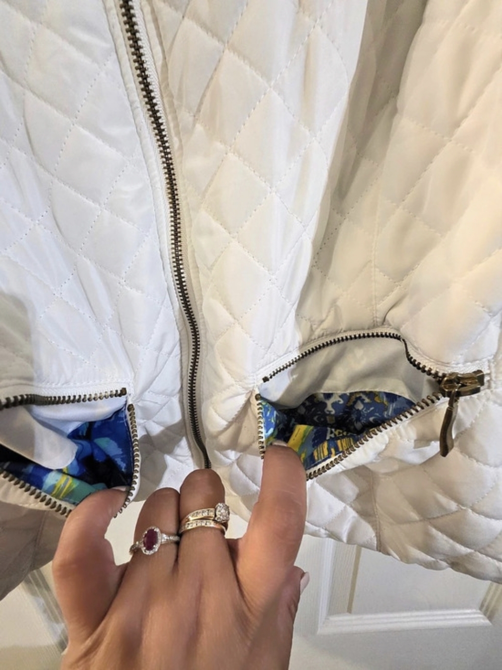 Ruby Rd Quilted Jacket in White Size 14 - Picture 6 of 10